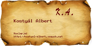 Kostyál Albert névjegykártya